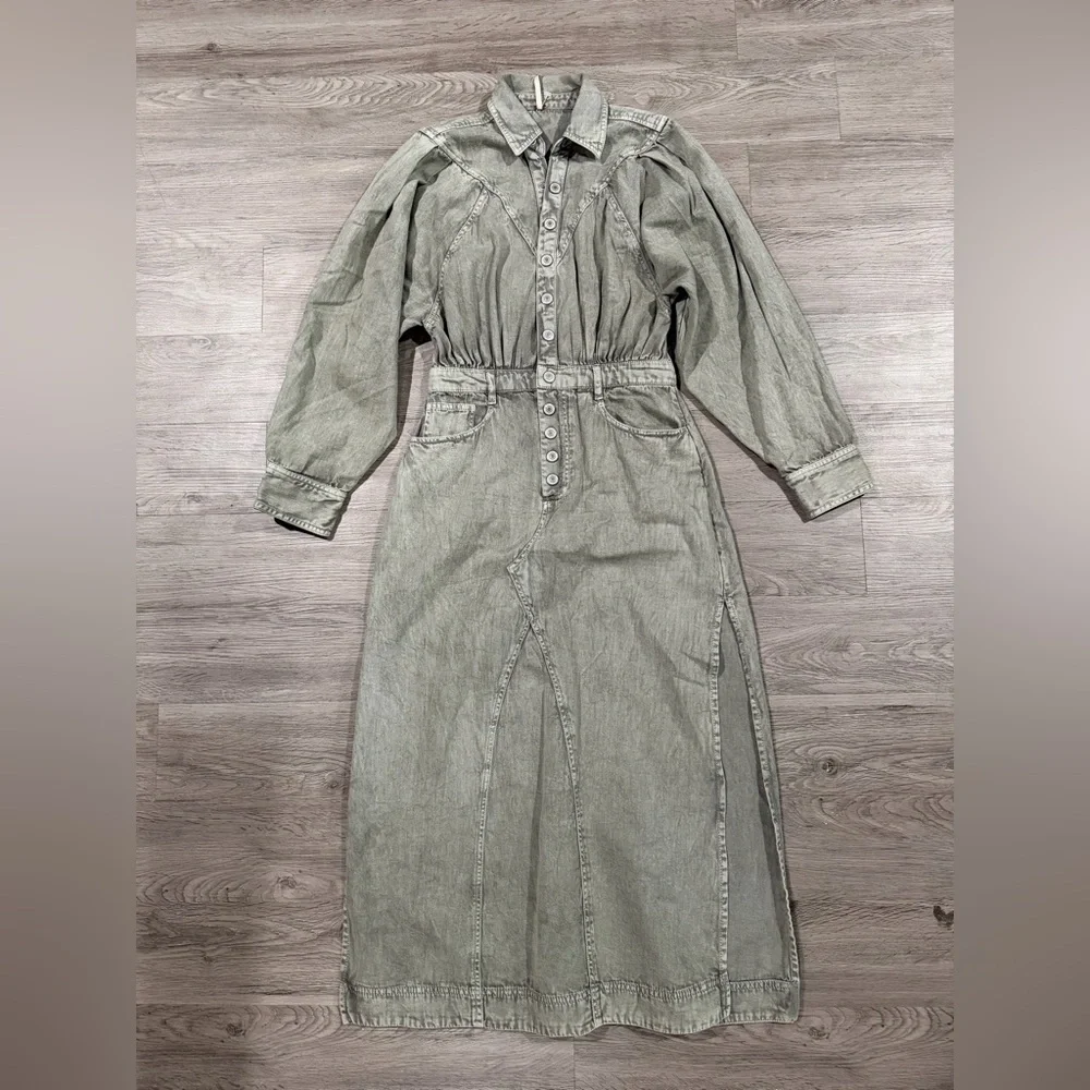 Free People Mad Love‎ Denim Midi Dress